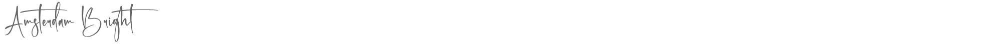 Sample characters Amsterdam Bright Font